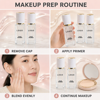 Base de maquillage liquide HKH Clear Bottle Face Primer avec capuchon blanc texturé et col doré pour tous types de peau