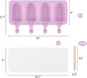 Molde de silicona para helados de dibujos animados, herramientas para hacer paletas de hielo de múltiples formas con tapa y palitos - Product Image 2