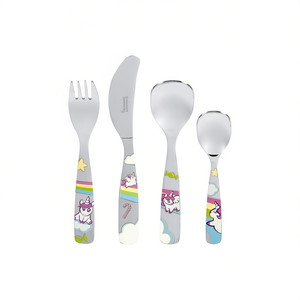 Cubiertos Infantiles de Unicornio, Juego de 4 Piezas: Tenedor, Cuchillo, Cuchara, Cucharilla, para Niños - Product Image 2