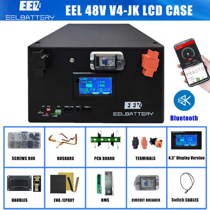 EEL Battery Box DIY JK 200A BMS Lifepo4 Metal Batteries Case