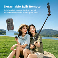 COMITOK POST Perche à selfie extensible en aluminium de haute qualité avec télécommande et rotation à 360° pour Pocket 3/4/4P et caméras d'action