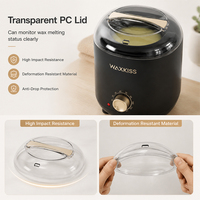 Chauffe-cire portable 200 ml certifié CE FCC, appareil mécanique pour la cire, couvercle transparent en PC, pour l'épilation du corps et des pieds