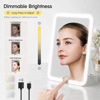 Miroir de Maquillage LED Portable Personnalisé MoonlitGlow à Marque Privée, 1X, 3 Couleurs Dimmables, Faible MOQ, Prêt à la Vente au Détail