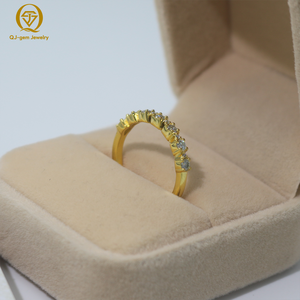 Minimalist Design Unisex <b>Ring</b> Half Round Shape Lab Grown Diamond D Color VVS Clarity with IGI Certificate 18K Gold Custom Gift - Product Image 3