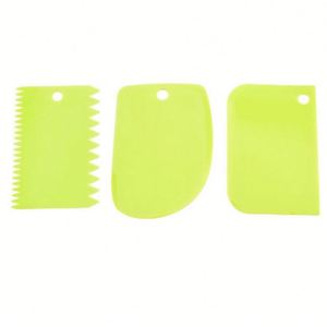 Lot de 4 outils de décoration de gâteaux en plastique pour pâtisserie DIY, 8 formes, pour crème, fondant, beurre, mousse, peigne à bords, lisseur et racloir - Product Image 4