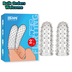 Transparenter Strukturierter Fingerkondom für Frauen Weicher Dehnbarer Fingerspitzenschutz mit Partikeln Erotikspielzeug für Erwachsene - Product Image 1