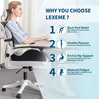 Coussin de siège en mousse à mémoire de forme et oreiller de soutien lombaire, soulagement de la pression pour la sciatique et le coccyx, pour les utilisateurs de bureau, de voiture et de fauteuil roulant