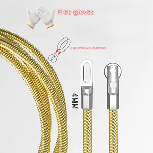 HUIYI, extractor de cables de acero con resorte de 4mm, extractor de cables de cinta de pescado a través de la pared, 5M/10M/15M/20M/25M/30M