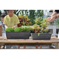 Greenship Pot de fleurs carré écologique en plastique recyclé, facile à suspendre, décoratif pour jardin, petit arbre, protection UV