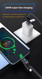 <span class=keywords><strong>Cavo</strong></span> Dati Magnetico 4-in-1 di Alta Qualità con Display Digitale, Ricarica Rapida 100W, Doppia Porta Type-C, PD, 1M/2M, <span class=keywords><strong>USB</strong></span>, Autoavvolgente, LED per Stampante - Product Image 6