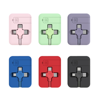 Kabel Charger USB Type C Retractable 3 in 1 Grosir, 3A Power Phone Stand Multi Charging Port, Pengisian Cepat Mobil Pintar