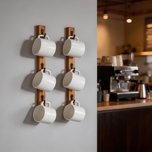 Yohsnor Set di 2 Porta Tazze da Parete Moderni - Elegante Organizzatore da <span class=keywords><strong>Cucina</strong></span> in Legno e Metallo per Tazze e Bicchieri - Product Image 2