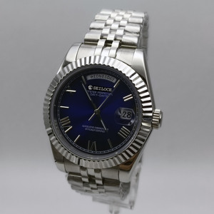 Montre automatique pour homme avec cadran de 28,5 mm, mouvement SEILOCE, chiffres romains, montre mécanique Miyota8285 - Product Image 1