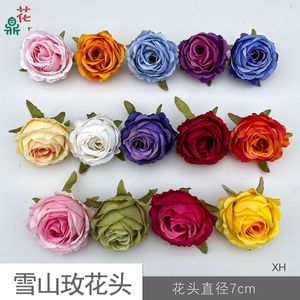 Rose artificielle en soie Snow Mountain, à bords bouclés, pour décoration intérieure, accessoires de mariage et de remise de diplôme - Product Image 3