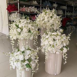 Y-P003 palline di fiori fatte a mano centrotavola di nozze grandi palline di fiori artificiali bianche <span class=keywords><strong>da</strong></span> 80cm per decorazioni per la <span class=keywords><strong>tavola</strong></span> della festa di nozze - Product Image 2