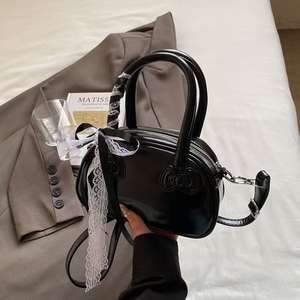 Mini sac à main carré 3D avec poignée imprimé nœud en dentelle - Product Image 6