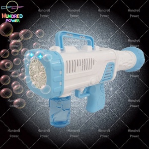 Ventas calientes Automático 20 Agujeros Cohete Soplador de jabón Plástico Alta demanda Cohete Bazooka Pistola de burbujas - Product Image 1