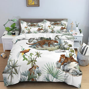 غطاء لحاف لفصل الصيف مُزين بالفاكهة والزهور مطبوع رقميًا ثلاثي الأبعاد مجموعة مفارش أسِرة مزينة بزهور زاهية ملونة مع غطاء للوسادة - Product Image 3