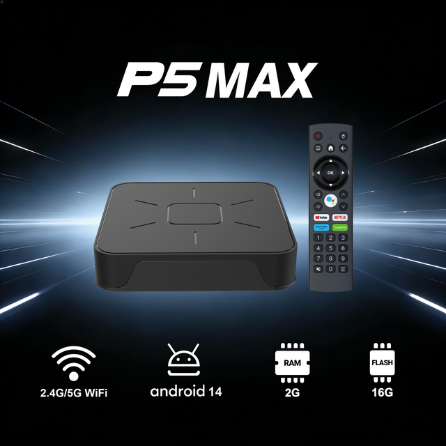 2026 Hot Sale P5MAX Allwinner h313 Android 14 TV Box 4K Smart Media Player Quad Core 2GB 16GB Support Voice Control Set Top Box
