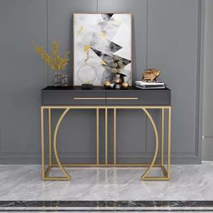 Mesa de consola de manicura de lujo moderna italiana, pared larga Simple, sala de estar, puerta de entrada, porche, gabinete de Metal para tienda de Villa - Product Image 6