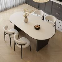 Nouvelle conception, vente en gros d'usine, table à manger pour usage domestique, ensemble de table ovale simple de style mi-siècle