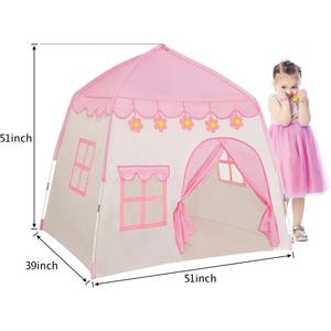 Vente chaude Rose Belle Princesse Filles Grand Château Playhouse Intérieur Jouer Bébé Maison Enfants Jouer Tente avec Étoiles Lumières Jouet - Product Image 3
