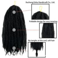 Prix de gros Aurasilva Extensions de cheveux synthétiques en fibre haute température, non inflammables, à boucles crépues, en queue de cheval, trame simple, pour crochet