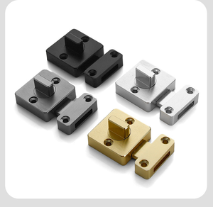 Serrure de <span class=keywords><strong>porte</strong></span> à boulon en alliage d'aluminium 180 °   Loquet de <span class=keywords><strong>porte</strong></span> intérieur rotatif de sécurité, en or, épaissi, antivol, pour portes en bois - Product Image 2