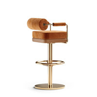 Chaises de bar pivotantes de luxe pour restaurant, tabourets de bar modernes pour cuisine, tabourets à bascule en métal doré avec siège en velours, hauteur réglable