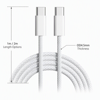 Câble USB-C vers USB-C tressé en nylon 240W 1m 2m, câble de charge rapide pour iPhone 15-17 Pro Max, iPad, MacBook Air