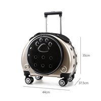 Sac à dos trolley pour chat avec fermeture éclair en acier inoxydable et plastique transparent, transporteur portable pour voyage de chat en extérieur, 7,5 kg
