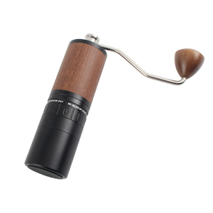 Moulin à café manuel en acier inoxydable de qualité supérieure avec réglage externe de la finesse de mouture, finition grain de bois - Product Image 3