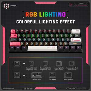 Clavier mécanique de jeu sans fil ONIKUMA MT605 <span class=keywords><strong>TKL</strong></span> (Tenkeyless) à 61 touches, tri-mode, RGB, échangeable à chaud - Product Image 6