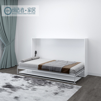 Lit mural horizontal double sur mesure, gain de place, avec bureau, meubles de chambre à coucher, lit Murphy, cadre de lit compressé