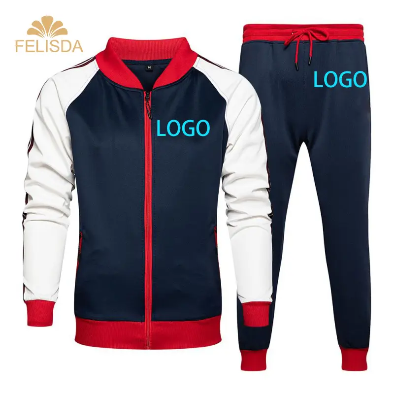 Tuta da ginnastica da Jogging con Zip intera Casual sportiva sportiva da uomo di marca Dropshipping