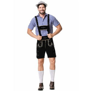 Conjunto de pantalones con tirantes bordados para disfraz de Oktoberfest, traje para fiesta del festival de la cerveza alemana, camisa a cuadros para hombre - Product Image 5
