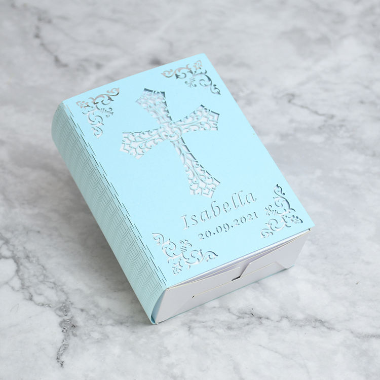 Boîte intérieure blanche, superposition bleu clair