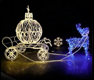 Luces LED con motivo de Reno 3D para Navidad, iluminación de trineo para centro comercial, decoración de carro de calabaza de ciervo - Product Image 1