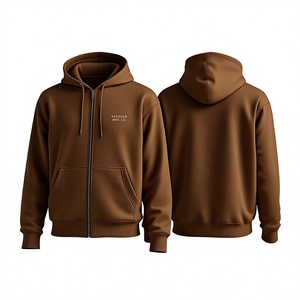 <span class=keywords><strong>Felpa</strong></span> <span class=keywords><strong>con</strong></span> Cappuccio <span class=keywords><strong>Marrone</strong></span> da Uomo <span class=keywords><strong>con</strong></span> Zip, Vestibilità Regolare, Tinta Unita, Logo Stampato sul Davanti, Casual, in Pile, <span class=keywords><strong>con</strong></span> Zip Integrale - Product Image 1