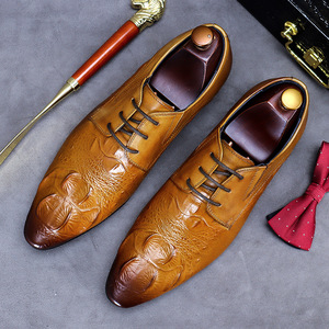 High-end brand men's crocodile leather business formal wedding banquet <b>shoes</b> with hand-tied laces - Product Image 6