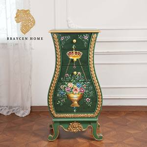 Muebles de estilo Rural francés, armario con cajones, armario pintado a mano de madera maciza para sala de estar, dormitorio, cómoda de lujo - Product Image 6