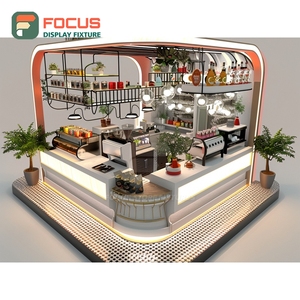 Mostrador de Servicio de Café Moderno, Estación de Barista, Estante para Caja Registradora, Mostrador de Cafetería Blanco Mate - Product Image 1