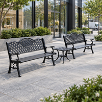 Banc de patio en aluminium moulé, écologique et durable, design moderne, imperméable, avec dossier long, pour balcon, parc et hôtel