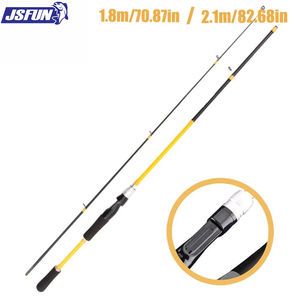 Canne à pêche JSFUN Carbon Creek, 2 sections, spinning casting, 1,8 m/2,1 m, canne de voyage, baitcasting, ultralégère, en fibre de carbone - Product Image 1