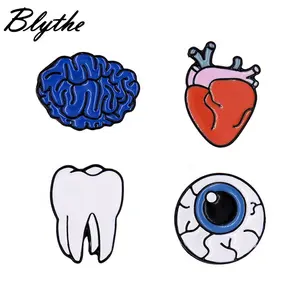 Очаровательная эмалированная брошь в форме мозга, сердца, глаз, органа, булавка для воротника, лацкана, анатомические эмалированные булавки в форме сердца