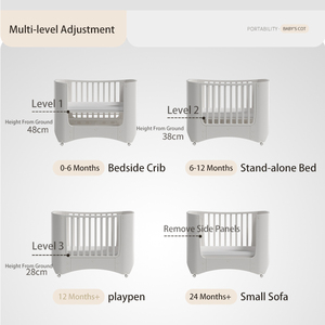 <span class=keywords><strong>Culla</strong></span> per Neonati, Lettino in Plastica Regolabile in Altezza, <span class=keywords><strong>Culla</strong></span> Portatile con Cestino Portaoggetti, Arredamento Sicuro per Bambini - Product Image 3