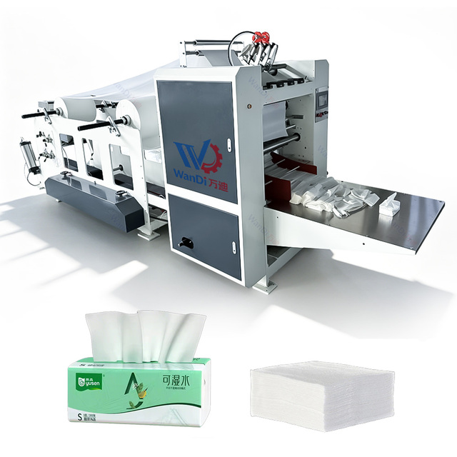 V Fold Soft Facial Tissue Processing Equipment Automatic Folding Cutting Machinery Facial Tissue Paper Making Machine