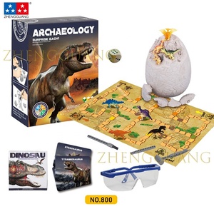 Zhengguang ของเล่นใหม่12ไดโนเสาร์ของเล่นทางโบราณคดีชุดของเล่นเด็กขุดไข่ใหญ่ฟอสซิลไดโนเสาร์ชุดพร้อมแผนที่และเครื่องมือ - Product Image 1