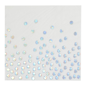 White Paper Napkins 330mm Holographic Polka Dots Disposable For Birthday Parties - Product Image 5