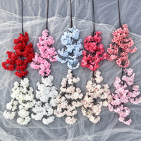 Bunga Sakura Buatan Berkualitas Tinggi Yusi Cherry, Warna Sesuai Pesanan, Bunga Natal Cantik Buatan Tangan, Bunga Putih